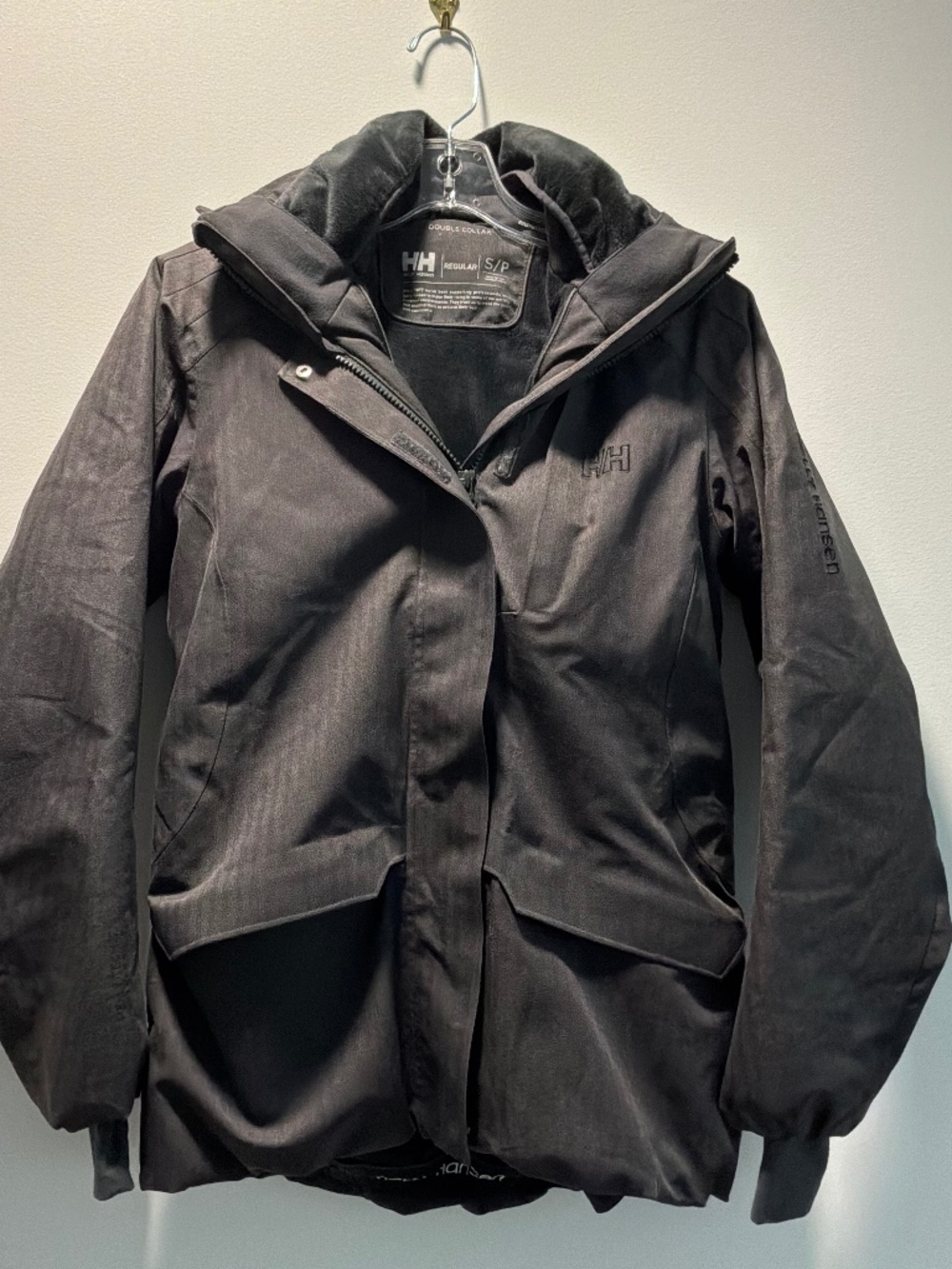 Helly Hansen Double Collar Insulated Ski Winter Jacket Black Women’s Small